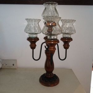 Wood & Metal candle holder